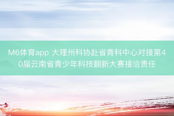 M6体育app 大理州科协赴省青科中心对接第40届云南省青少年科技翻新大赛接洽责任