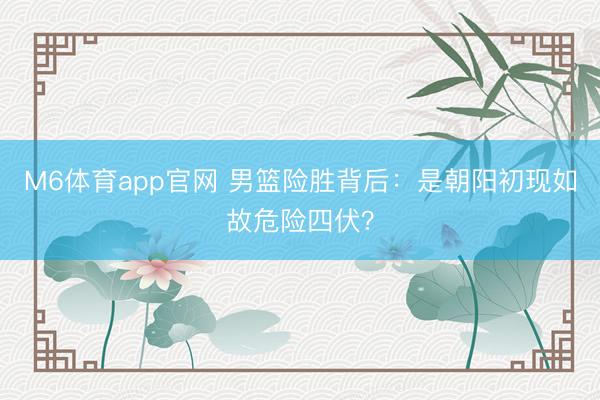 M6体育app官网 男篮险胜背后：是朝阳初现如故危险四伏？