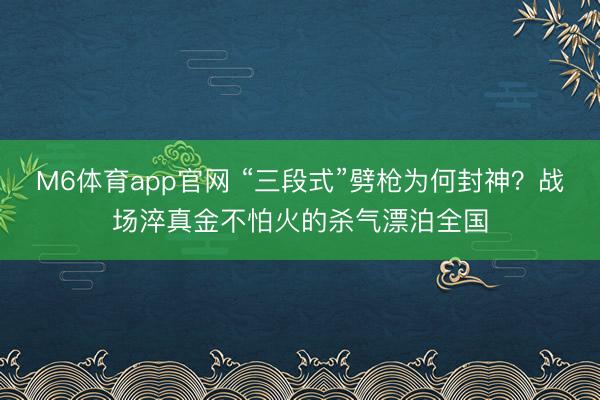 M6体育app官网 “三段式”劈枪为何封神？战场淬真金不怕火的杀气漂泊全国