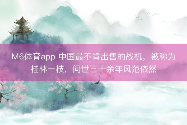 M6体育app 中国最不肯出售的战机，被称为桂林一枝，问世三十余年风范依然