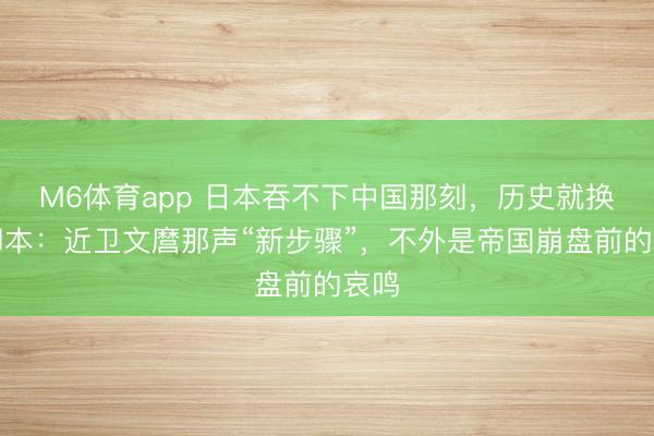 M6体育app 日本吞不下中国那刻，历史就换了脚本：近卫文麿那声“新步骤”，不外是帝国崩盘前的哀鸣