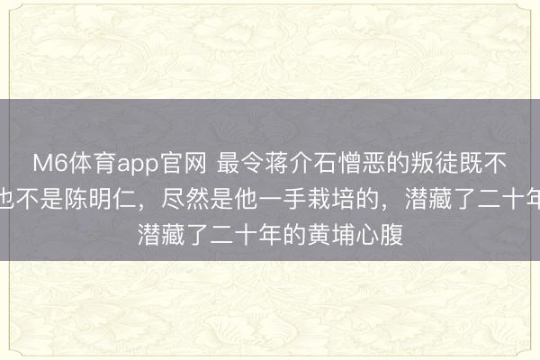 M6体育app官网 最令蒋介石憎恶的叛徒既不是傅作义，也不是陈明仁，尽然是他一手栽培的，潜藏了二十年的黄埔心腹