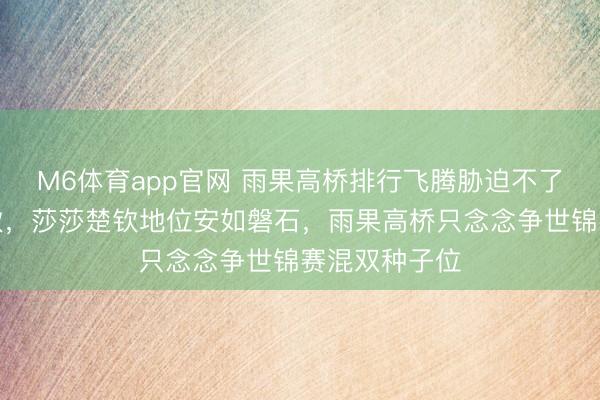 M6体育app官网 雨果高桥排行飞腾胁迫不了孙颖莎王楚钦，莎莎楚钦地位安如磐石，雨果高桥只念念争世锦赛混双种子位