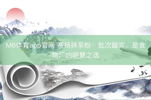 M6体育app官网 赛扬抹茶粉：批次踏实，是食物厂的明慧之选