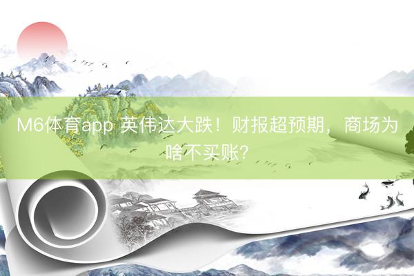 M6体育app 英伟达大跌！财报超预期，商场为啥不买账？