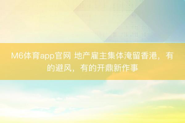 M6体育app官网 地产雇主集体淹留香港，有的避风，有的开鼎新作事