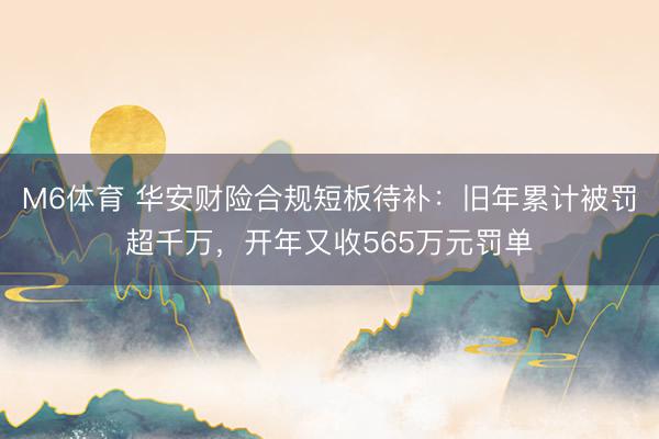 M6体育 华安财险合规短板待补：旧年累计被罚超千万，开年又收565万元罚单