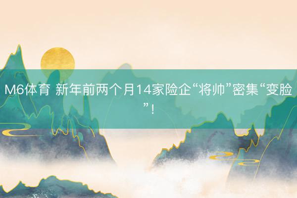 M6体育 新年前两个月14家险企“将帅”密集“变脸”！