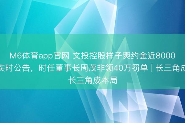 M6体育app官网 文投控股样子爽约金近8000万未实时公告，时任董事长周茂非领40万罚单 | 长三角成本局