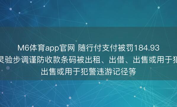 M6体育app官网 随行付支付被罚184.93万元：未聘请灵验步调谨防收款条码被出租、出借、出售或用于犯警违游记径等