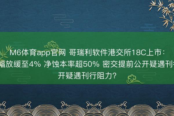 M6体育app官网 哥瑞利软件港交所18C上市：收入增幅放缓至4% 净蚀本率超50% 密交提前公开疑遇刊行阻力？