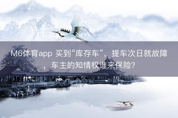 M6体育app 买到“库存车”，提车次日就故障，车主的知情权谁来保险？