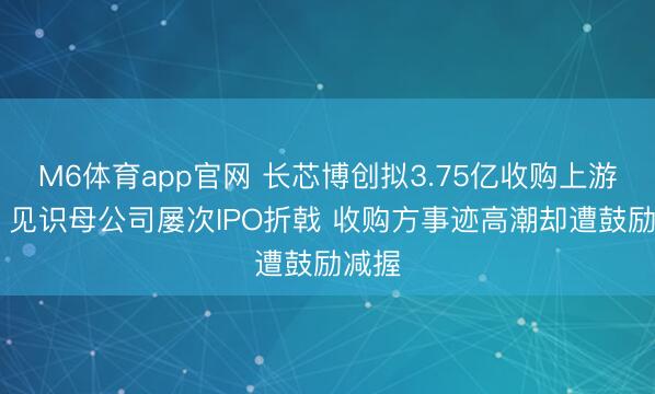 M6体育app官网 长芯博创拟3.75亿收购上游企业 见识母公司屡次IPO折戟 收购方事迹高潮却遭鼓励减握