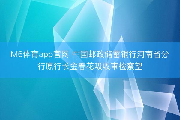 M6体育app官网 中国邮政储蓄银行河南省分行原行长金春花吸收审检察望