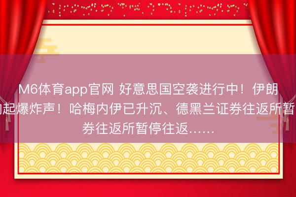 M6体育app官网 好意思国空袭进行中！伊朗境内四地响起爆炸声！哈梅内伊已升沉、德黑兰证券往返所暂停往返……