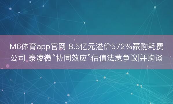 M6体育app官网 8.5亿元溢价572%豪购耗费公司 泰凌微“协同效应”估值法惹争议|并购谈