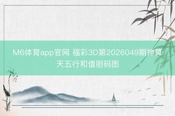 M6体育app官网 福彩3D第2026049期神算天五行和值胆码图
