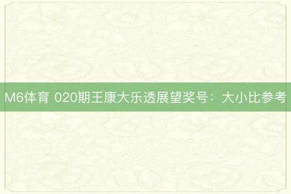 M6体育 020期王康大乐透展望奖号：大小比参考
