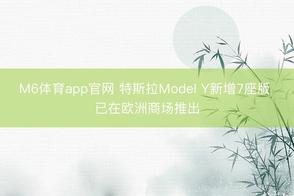M6体育app官网 特斯拉Model Y新增7座版 已在欧洲商场推出