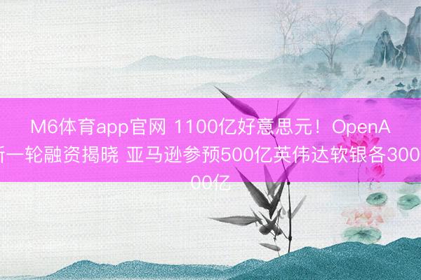 M6体育app官网 1100亿好意思元!OpenAI新一轮融资揭晓 亚马逊参预500亿英伟达软银各300亿