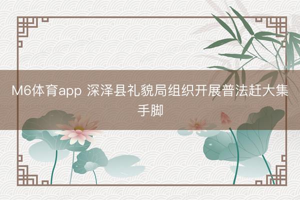 M6体育app 深泽县礼貌局组织开展普法赶大集手脚
