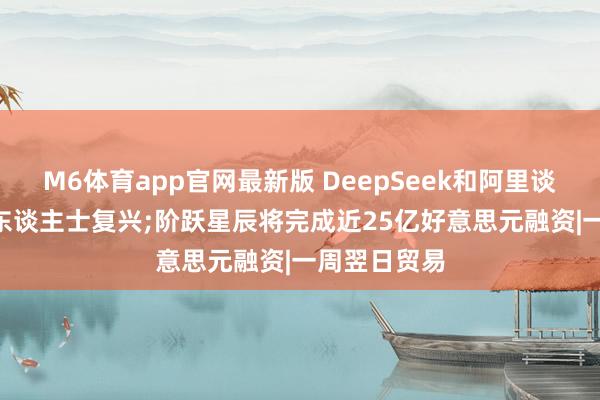M6体育app官网最新版 DeepSeek和阿里谈崩了? 市集东谈主士复兴;阶跃星辰将完成近25亿好意思元融资|一周翌日贸易