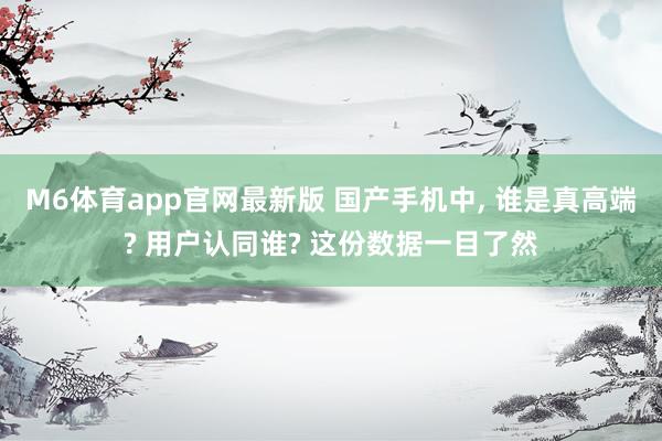 M6体育app官网最新版 国产手机中， 谁是真高端? 用户认同谁? 这份数据一目了然