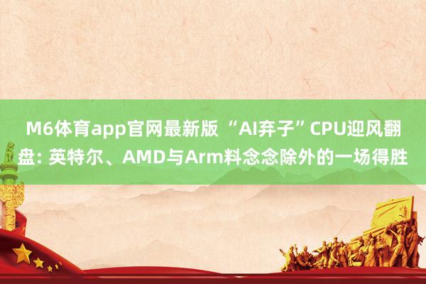 M6体育app官网最新版 “AI弃子”CPU迎风翻盘: 英特尔、AMD与Arm料念念除外的一场得胜