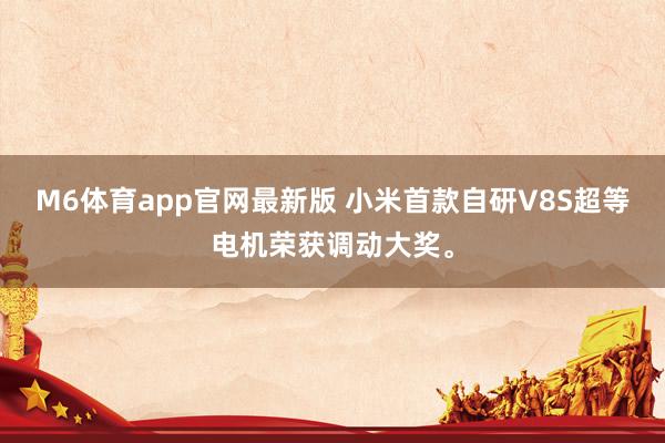 M6体育app官网最新版 小米首款自研V8S超等电机荣获调动大奖。