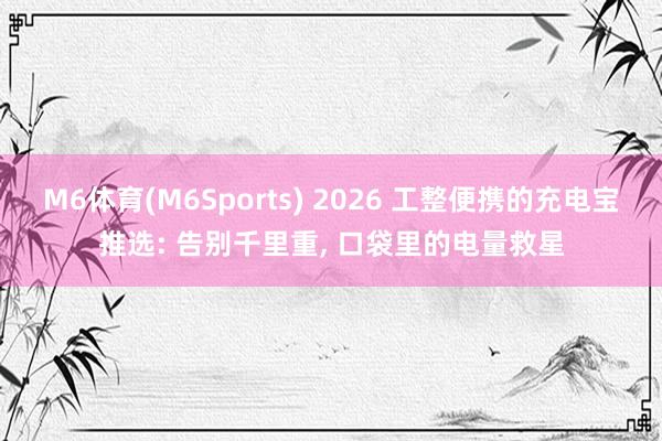 M6体育(M6Sports) 2026 工整便携的充电宝推选: 告别千里重， 口袋里的电量救星