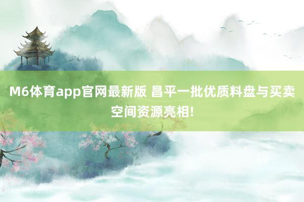 M6体育app官网最新版 昌平一批优质料盘与买卖空间资源亮相!