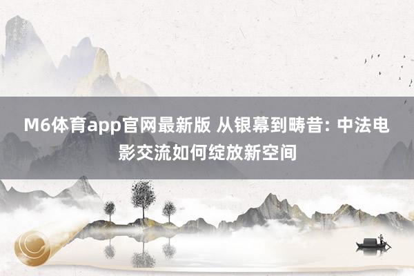 M6体育app官网最新版 从银幕到畴昔: 中法电影交流如何绽放新空间