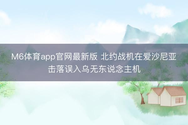 M6体育app官网最新版 北约战机在爱沙尼亚击落误入乌无东说念主机