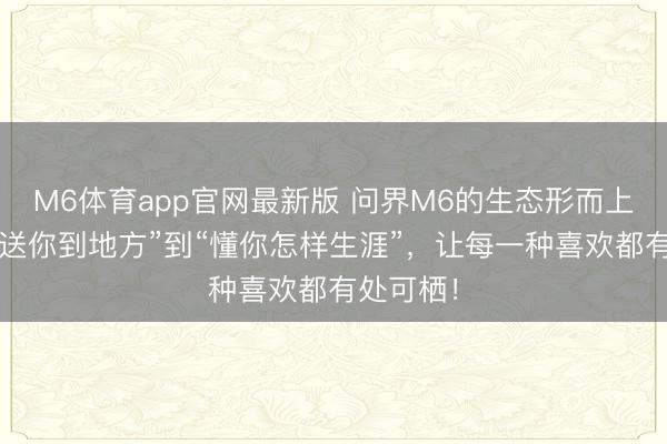M6体育app官网最新版 问界M6的生态形而上学：从“送你到地方”到“懂你怎样生涯”，让每一种喜欢都有处可栖！