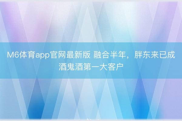 M6体育app官网最新版 融合半年，胖东来已成酒鬼酒第一大客户