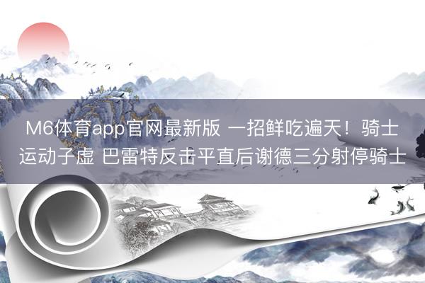 M6体育app官网最新版 一招鲜吃遍天！骑士运动子虚 巴雷特反击平直后谢德三分射停骑士
