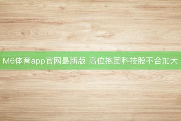 M6体育app官网最新版 高位抱团科技股不合加大