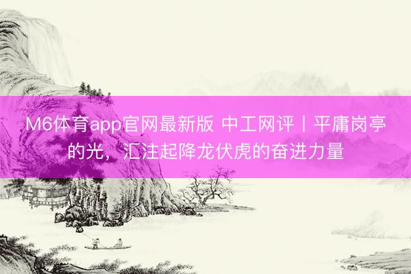 M6体育app官网最新版 中工网评丨平庸岗亭的光，汇注起降龙伏虎的奋进力量
