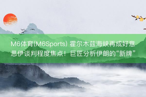 M6体育(M6Sports) 霍尔木兹海峡再成好意思伊谈判程度焦点！巨匠分析伊朗的“新牌”